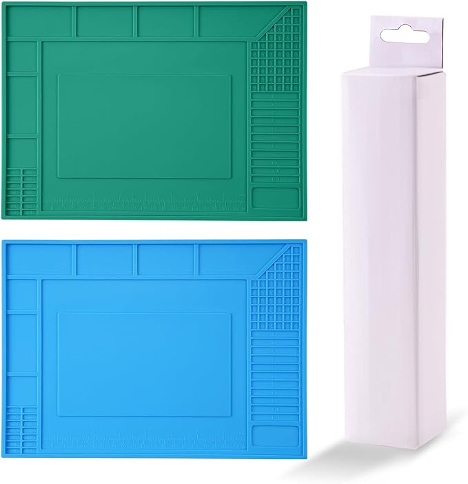 Noah Premium Heat Resistant Soldering Mat 932°F,Silicone repair Mat for Soldering Desoldering,Cell Phone, Laptop Repair, 11.8''x8.3'',Green