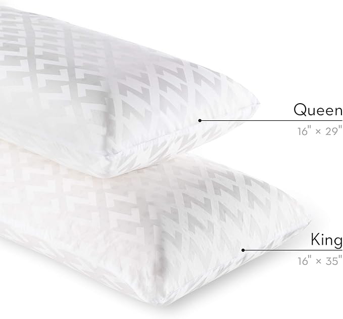 Z Gel-Infused Dough Memory Foam + Z Gel Pillow - Removable Tencel Cover - Queen - High Loft