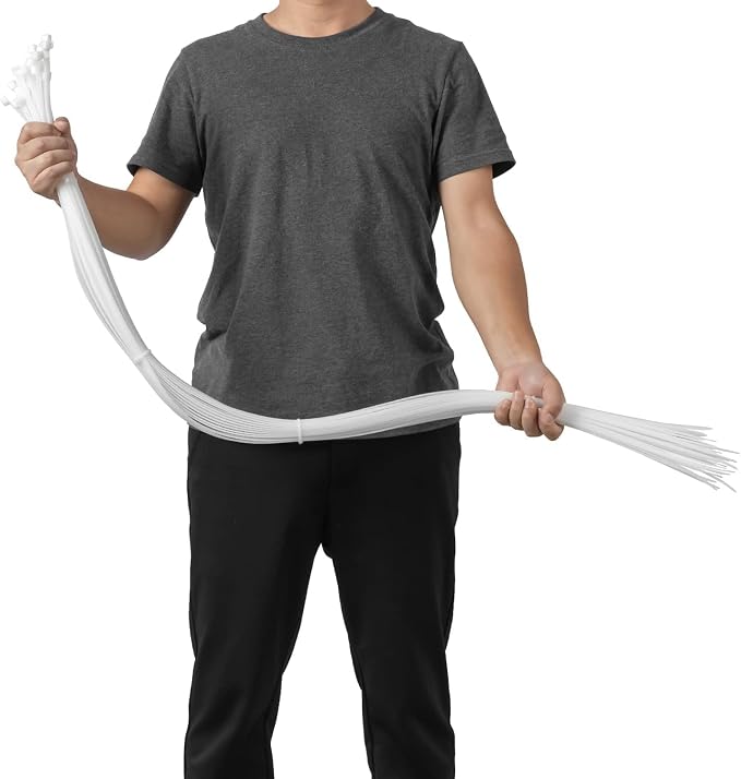 Armpow 36 inch White Zip Ties Heavy Duty 40PCS, 200LBS Ultra Exclusive Strong Plastic Wire Ties, Large Cable Ties Extra Long Tie Wraps, Indoor and Outdoor UV Resistant