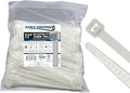 Kable Kontrol Cable Zip Ties Natural White 1000 Pcs 11 Inch, 50 Lbs Tensile Strength, Self-locking Natural Nylon Clear Plastic Wire Ties wraps for Indoor or Outdoor Use
