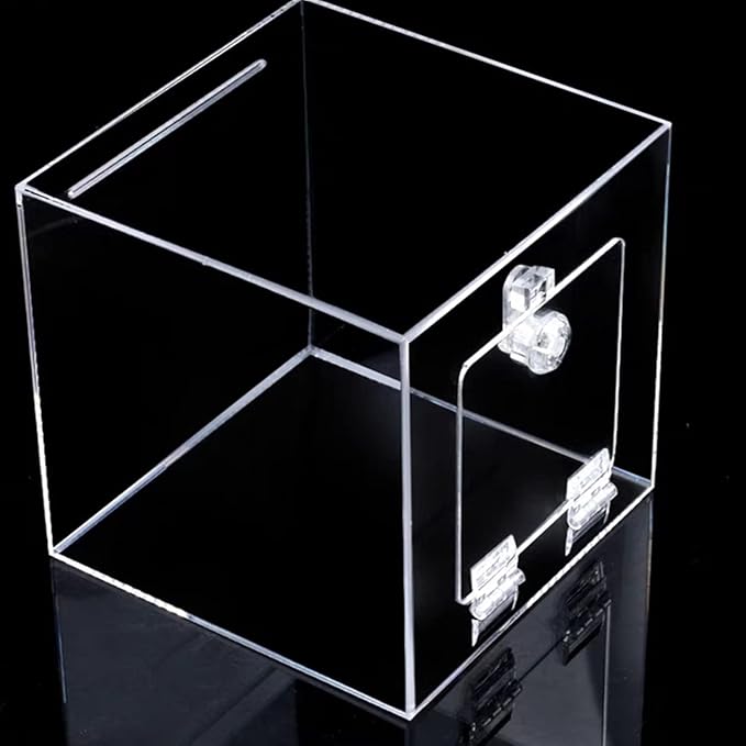 4 Pcs Transparent Plastic Hinges - Acrylic Piano Hinge Self-Adhesive Tools for Cabinet & Drawer Furniture DIY Display Stand (65x40 mm)
