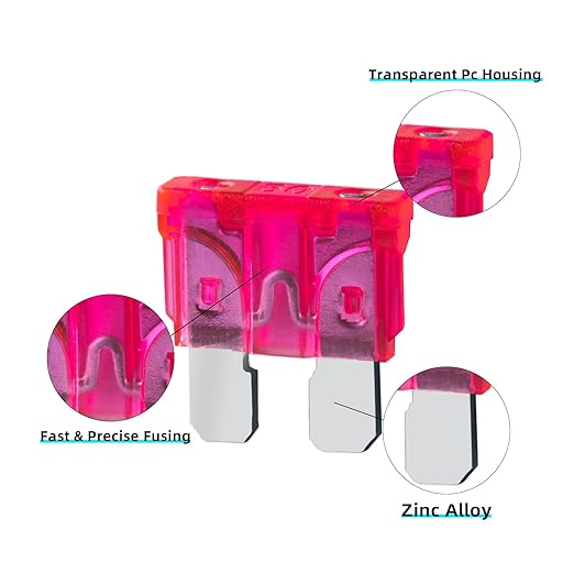 100Pcs 50 Amp Fuses Stanbdard Fuse, 50A Car Fuse Blade for Automotive, Truck, Boat, Motorcycle