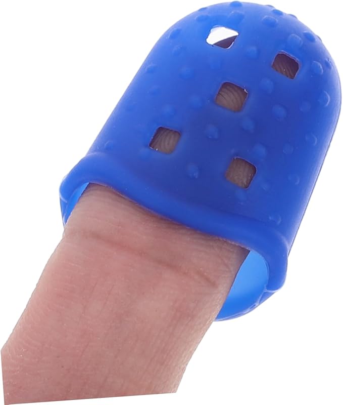 Uonlytech 80 Pcs Silicone Stained Glass Supplies Rubber Tips Guitar Fingertip Protectors Rubber Fingertips Wax Playing Guitar Child Protective Cap