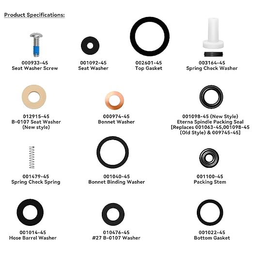 B-6RK Repair Kit for T&S Brass Faucet Cartridges & Spray Valves