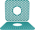 Kitchen Sink Mat 13.6 x 11.6in Silicone Sink Mat Non Slip Sink Protector for Farmhouse Kitchen Green
