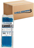 Kable Kontrol Cable Zip Ties, 14 Inch, 6000 Pcs, 50lbs Test, FL Blue | Nylon Plastic, Self Locking, UL Listed, Indoor Use