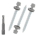 Metal Roofing Screws 10 x 2 inch, Gray Hex Head Sheet Metal Roof Screw with EPDM Washer for Corrugated Roofing (250Pcs)