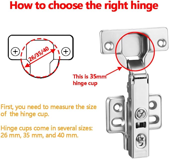40pcs Full Overlay Cabinet Hinge Frameless Concealed Door Hinges European Soft Closing Four-Hole Mounting Plate Hinges Nickel Plated Finish