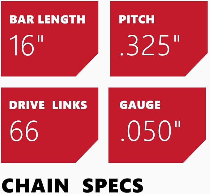 KAKEI Chainsaw Chain 16 Inch .325" Pitch .050" Gauge 66 Drive Links Fits Husqvarna 435, 430 and More (3 Chains) - Full Chisel