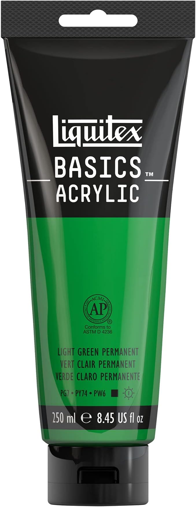 Liquitex BASICS Acrylic Paint, 250ml (8.5-oz) Tube, Light Green Permanent