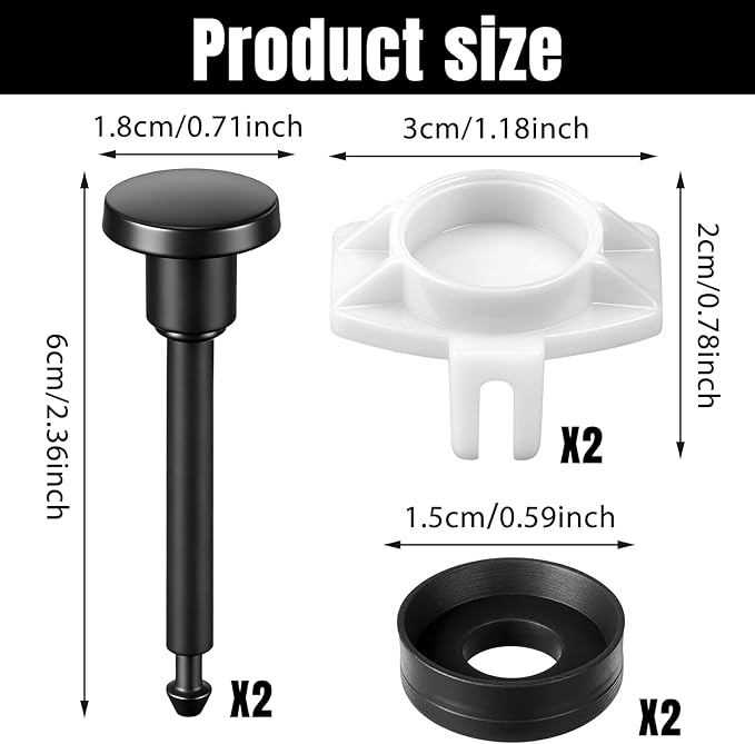 Universal Tub Spout Diverter Repair Kit, 2 Set Shower Diverters Tub Spout Repair Kit Includes 2 Diverter Valve Stems, 2X Cup Seals, 2X Gates, Bathroom Shower Bathtub Leaky Faucet Repairing Replacement