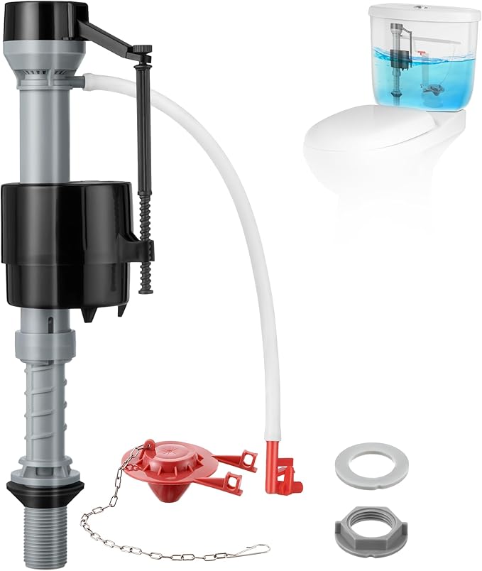 Saillong Toilet Float Replacement Kit, Universal Toilet Flusher Replacement Kit and 2 Inch Flapper Replacements, High-Performance Tank Water Control and Fill Valve (1 Set)