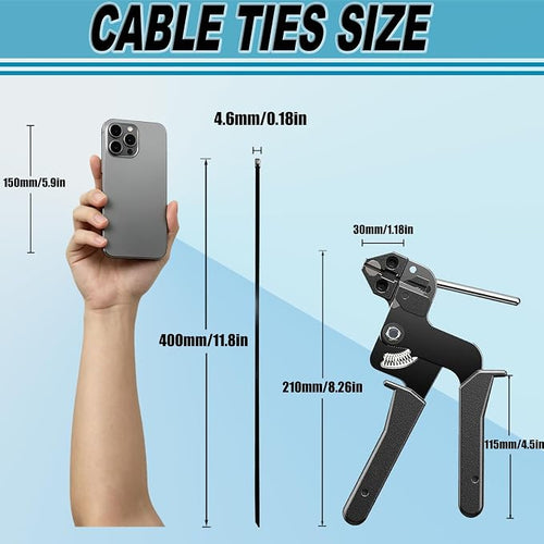 100PCS 0.18X15.75Inch 304‑Steel Self‑Locking Zip‑Ties for Auto Pipes Fences | Rust‑proof 304‑steel ties firmly fasten machinery, pipes and outdoor fences.