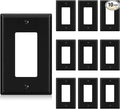 AIDA 1-Gang Midsize Light Switch Cover Plate, Decorative Outlet Covers - Glossy Black, 10-Pack Unbreakable Polycarbonate Wall Plates for Decorator Device, UL Listed, 4.88" H x 3.13" L