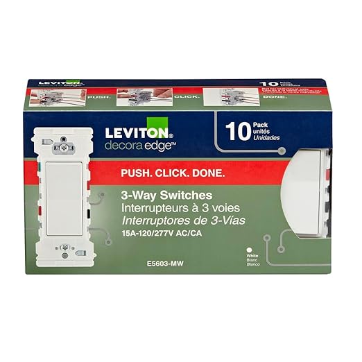 Leviton Lever Edge 15 Amp 3-Way Rocker Switch, E5603-MW, White | (Pack of 40)