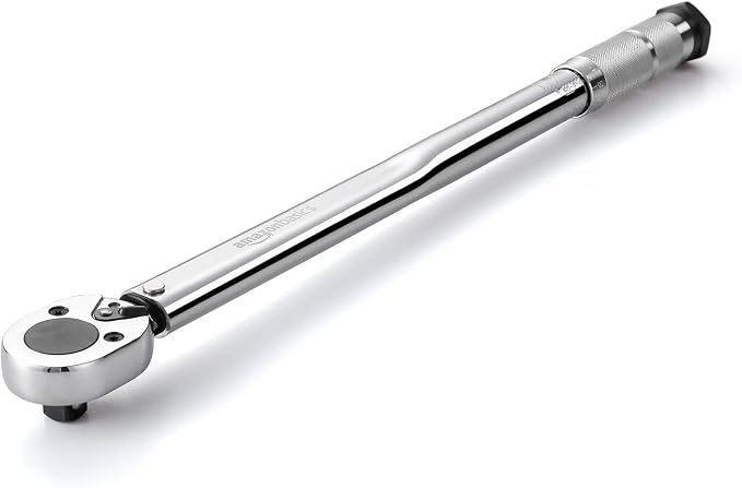 Amazon Basics 1/2-inch Drive Click Torque Wrench, 20-150 foot-lb, 27.1-203.5 Nm, Sturdy Construction with Storage Case