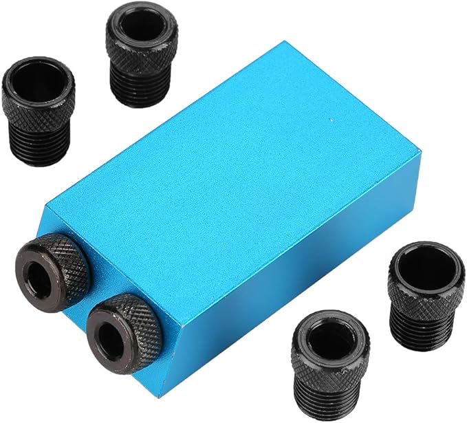Pocket Hole Jig Kit, 15 Degree Woodwork Oblique Hole Positioner 6/8/10mm for Woodworking Angle Drilling Holes, Angle Carpentry Locator Jig