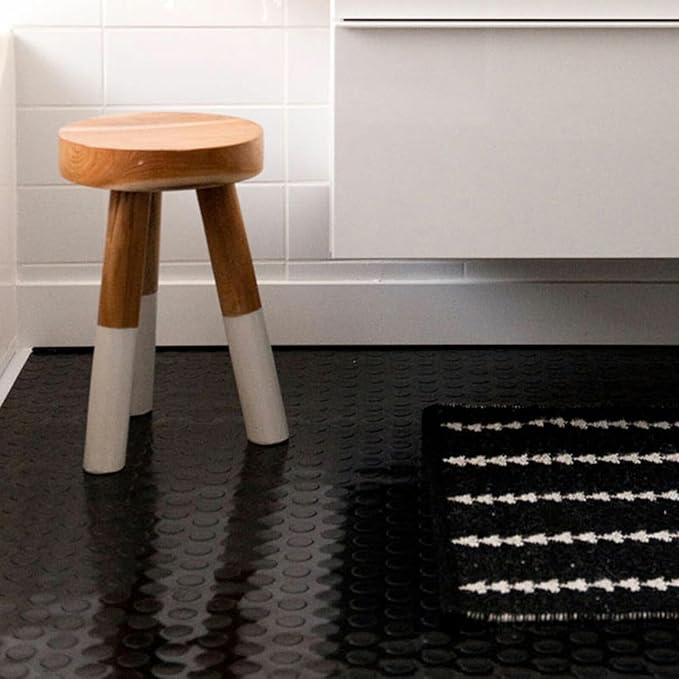 Heavy Duty Coin-Grip Rubber Flooring Roll 4x10 FT, Multi-Purpose Waterproof Anti-Slip Floor Mat, Easy to Clean Under Equipment, Mats for Garage, Gym, Stable, Basement, Kennel