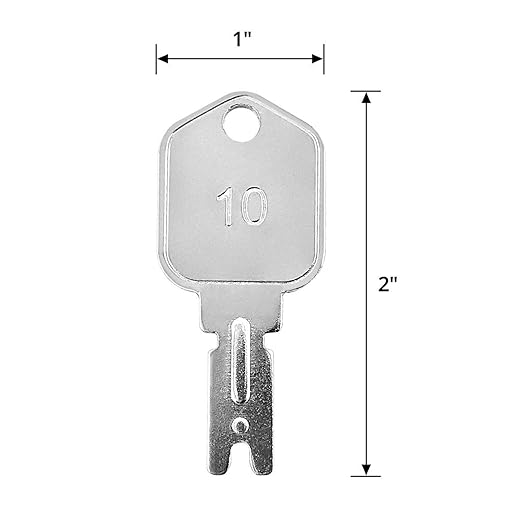 10-Pack Heavy Equipment Ignition Keys: Universal 166 Key Compatible with Clark, Yale, Hyster, Komatsu, Crown Compatible withklifts & More
