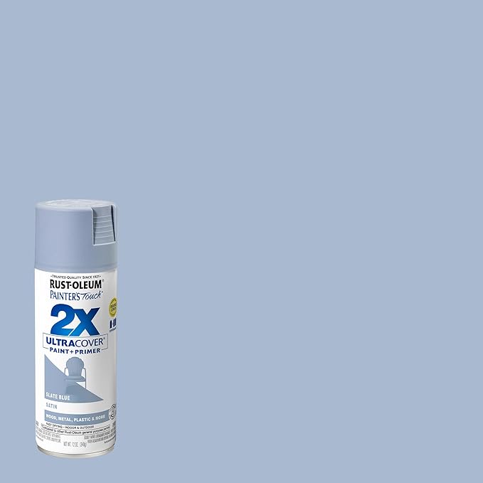 Rust-Oleum 249066 Painter's Touch 2X Ultra Cover Spray Paint, 12 oz, Satin Slate Blue (Pack of 4)