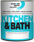 Diamond Brite Paint Kitchen & Bath Semi-Gloss Latex Paint 40500-2, Washable Durable Finish for High-Moisture Areas, Brite White, 1 Quart (32 fl oz)