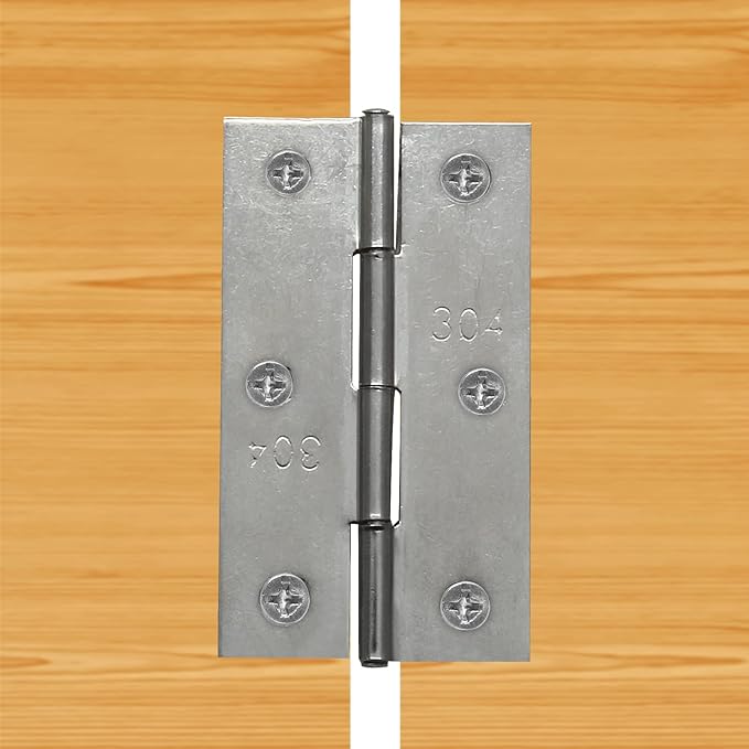 Piutouyar 6Pack Butt Hinge 3 Inch Mini Hinges 304 Stainless Steel Hinges Small Cabinet Hinges Folding Craft Hinges with Mounting Screws for Boxes Gate Drawer