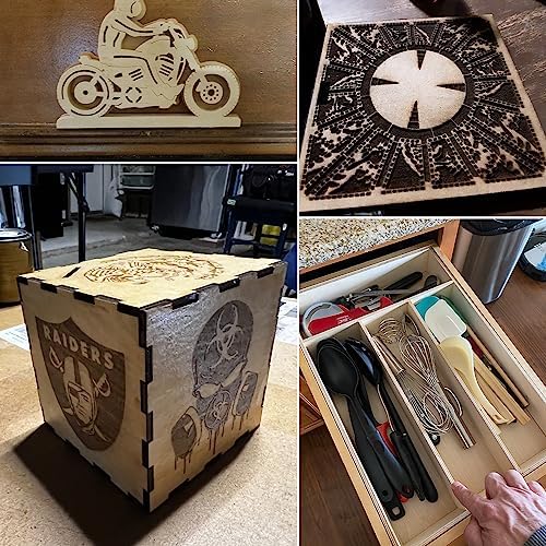 18 PCS 12 Inch Square Basswood Board, Thickness 1/4 Inch (6 mm), Basswood Sheets, Plywood Sheets for Laser, CNC Cutting, Wood Burning, Drawing Painting, Wood Engraving by GNIEMCKIN (Pack of 4)