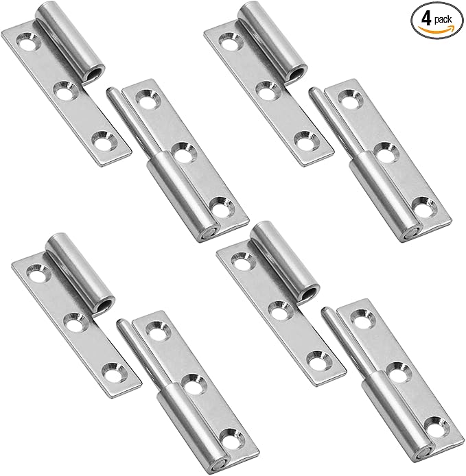 Bonsicoky 4 Pcs Stainless Steel Right Lift-Off Hinges, 2.5 Inch Detachable Slip Joint Small Flag Hinges with Screws