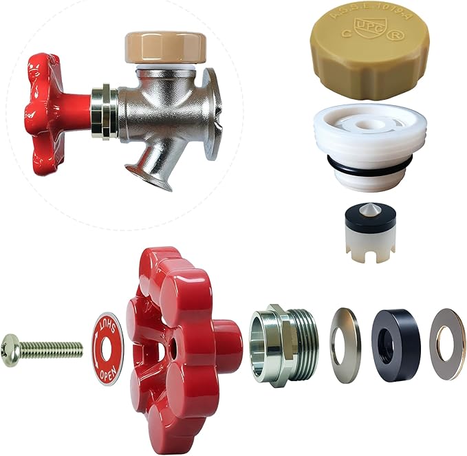 Outdoor Faucet Repair Kit,ASSE 1019-A Water Hose of Home Improvement,Anti-Siphon Frostproof Faucet Valve Hose Faucet Fitting Repair Kit for VACVBKX1B Vacuum Breaker,Metal Handle