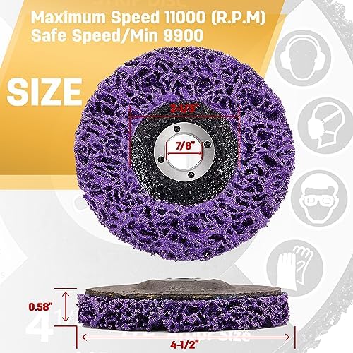 10 Pack Strip Disc Wheel for Angle Grinder Paint Rust Removal 4-1/2" x 7/8"