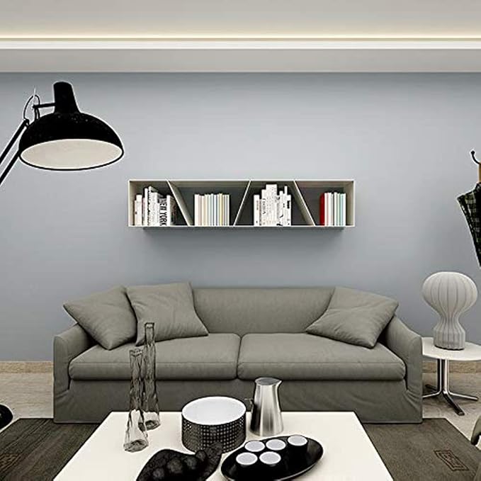 Gray Self-Adhesive Wallpaper Film Stick Paper Easy to Apply | Peel And Stick Wallpaper Shelf Liner Table Cabinet and Door Reform Wall paper 15.75 Inch By 9.8 Feet