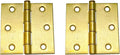 QCAA Square Door Butt Hinge, Heavy Gauge, Swaged, Loose Pin, 2-1/2"x2-1/2"x2.0mm, Brass Plated, Made in Taiwan, 2 Pack