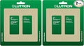 Lutron Claro 2 Gang Decorator/Rocker Wallplate, Gloss, Ivory (1-Pack) | CW-2-IV (Pack of 2)
