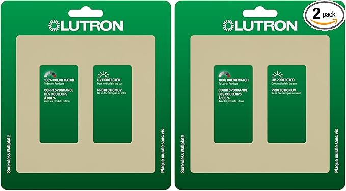 Lutron Claro 2 Gang Decorator/Rocker Wallplate, Gloss, Ivory (1-Pack) | CW-2-IV (Pack of 2)