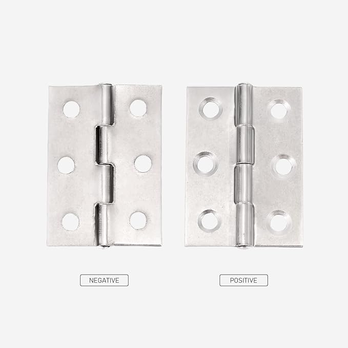 1.7 inch Stainless Steel Folding Butt Hinge Home Furniture Hardware Door Cupboard Cabinet Hinge Pack of 16