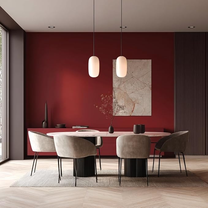 EVOLVE Interior Paint & Primer, Eggshell (Burgundy), 5 Gallon – One-Coat Coverage, Excellent Hide, Low VOC, Low Odor, Washable Paint for Walls, Doors & Trim
