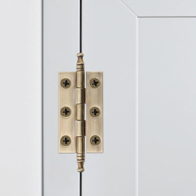 Quluxe 2" Door Hinges, Square Hinge, Antique Brass Hinges for Cabinet Doors Dresser Drawer Closet with Screws- Bronze (Pack of 4)