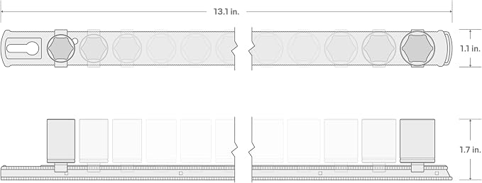 TEKTON 3/8 Inch Drive 6-Point Socket Set, 9-Piece | SHD91101 | (5/16 - 3/4 in.), Shallow, Socket Rail