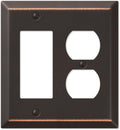 Amerelle 163RDDB Century Wallplate, 1 Rocker / 1 Duplex Outlet, Steel, Aged Bronze, 1-Pack