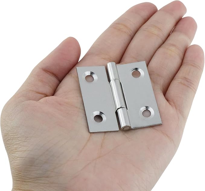 MY MIRONEY 20PCS Stainless Steel Folding Hinges Cabinet Door Hinge Home Furniture Hardware Butt Hinge for Wooden Box, Door and Window, DIY Projects, 1-1/2 Inch