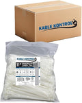 Kable Kontrol Cable Zip Ties, 11 Inch, 8000 Pcs, 50lbs Test, Natural White | Nylon Plastic, Self Locking, UL Listed, Indoor Use