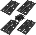4PCS 3 Inch Stainless Steel Door Folding Butt Hinges, Black Metal Bisagras para Puertas with Screws for Door, Furnitures, Windows, Cabinet,Cupboard, Dressers