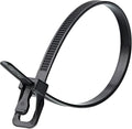 RETYZ 12-Inch Black Reusable Releasable Cable Ties – 100 Pack, 50 lb Strength, Patented Quick-Release, Tool-Free Design for Home, Office, and Light Industrial Use
