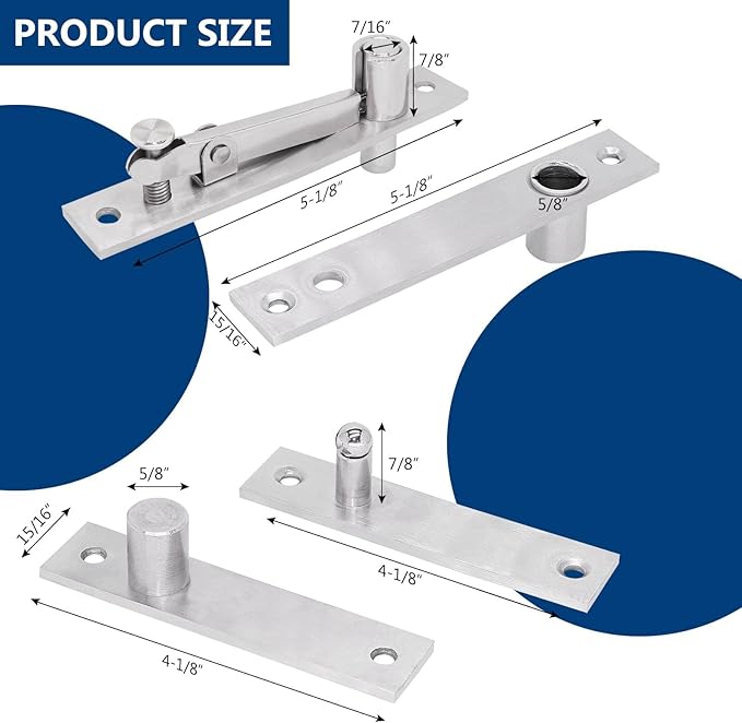 330 LBS Pivot Hinge Set with Door Catch for Large & Heavy Wood Doors – HBL’ Hidden Pivot Door Hardware for Bookshelves, Built-in Ball Bearings for Smooth & Quiet Operation.