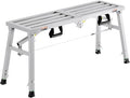 VEVOR Work Platform, 39"x 12" Portable Scaffolding Platform, Folding Steel Step Ladder Adjustable Height 19.7”-29.1”, 400 lbs Load Capacity, Non-Slip Drywall Painting Stool for Cleaning &Washing
