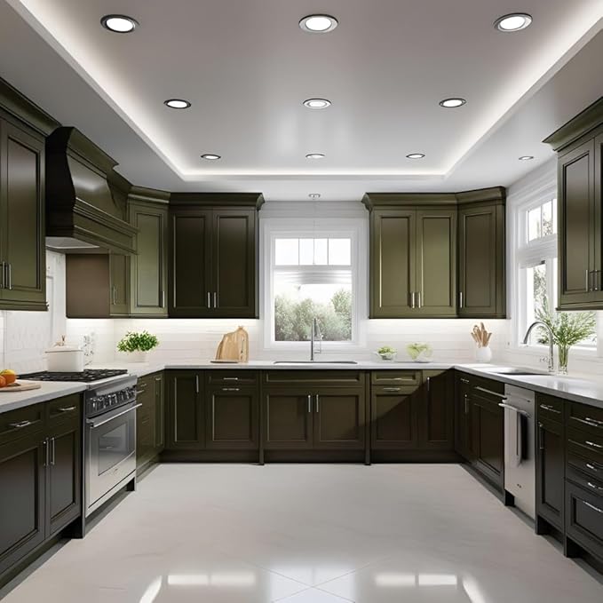 ALL-IN-ONE Paint by Heirloom Traditions, Moss (Earthy Olive Green), Gallon - Durable cabinet and furniture paint. Built in primer and top coat, no sanding needed. Includes our 30 featured color card.