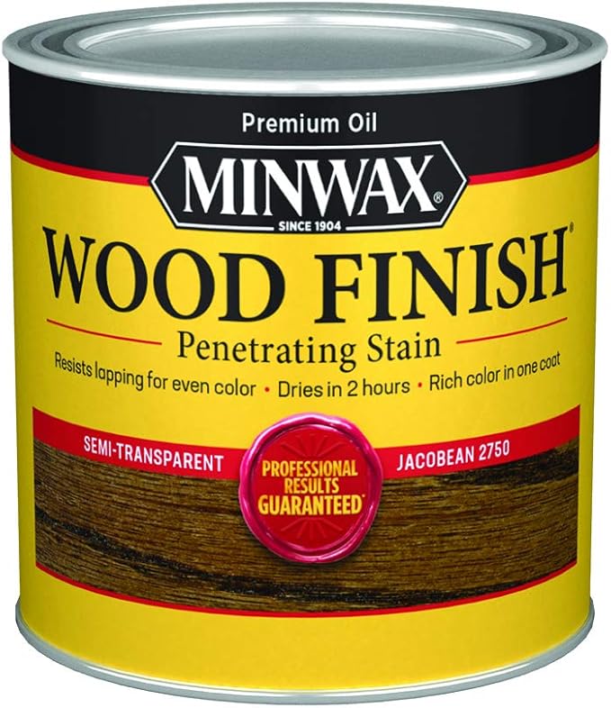 Minwax 227504444 Wood Finish, Jacobean Stain, Half Pint