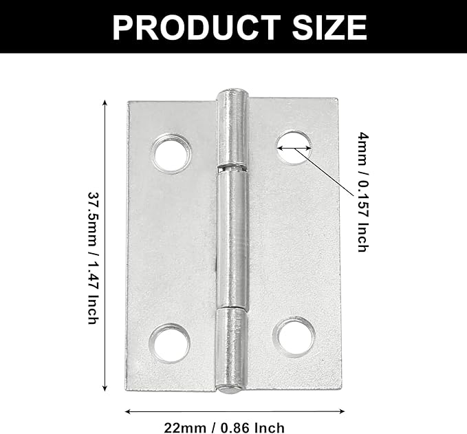 Murtenze 24 Pack Door Hinge Set - 1.5 Inch Cabinet Hinges with Mounting Screws