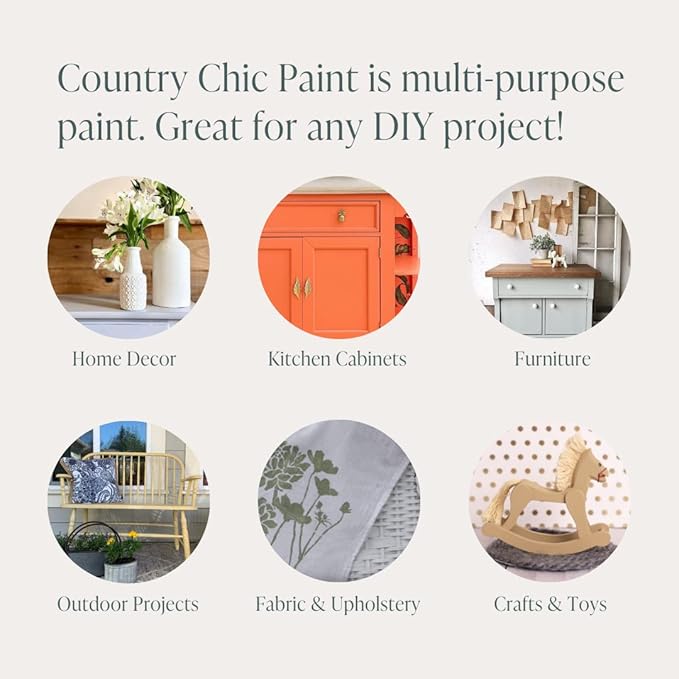 Country Chic All-in-One Chalk Paint for Furniture, Cabinets, Home Decor, Eco-Friendly, Matte Finish, Built-In Primer & Top Coat for Wood, Metal - Soiree (Beige Taupe) - 4 oz (118 ml)