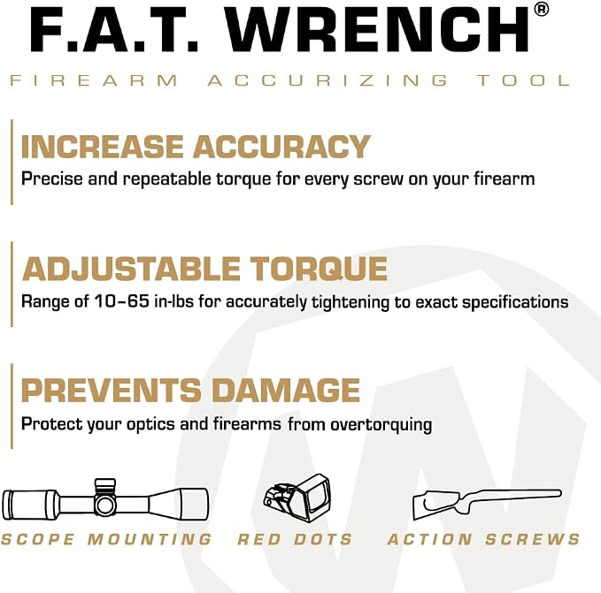 Wheeler Manual Firearms Accurizing Torque Wrench with Inch/Pounds Measurement, Bits and Storage Case for Scope Mounting, Gunsmithing and Maintenance